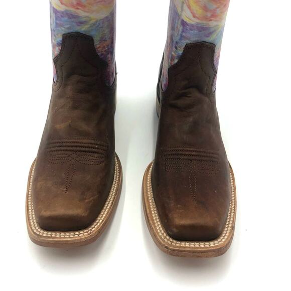 Circle G by Corral Womens Stamped Shaft Square Toe Boots Multicolor US Size 7 M - Picture 4 of 9